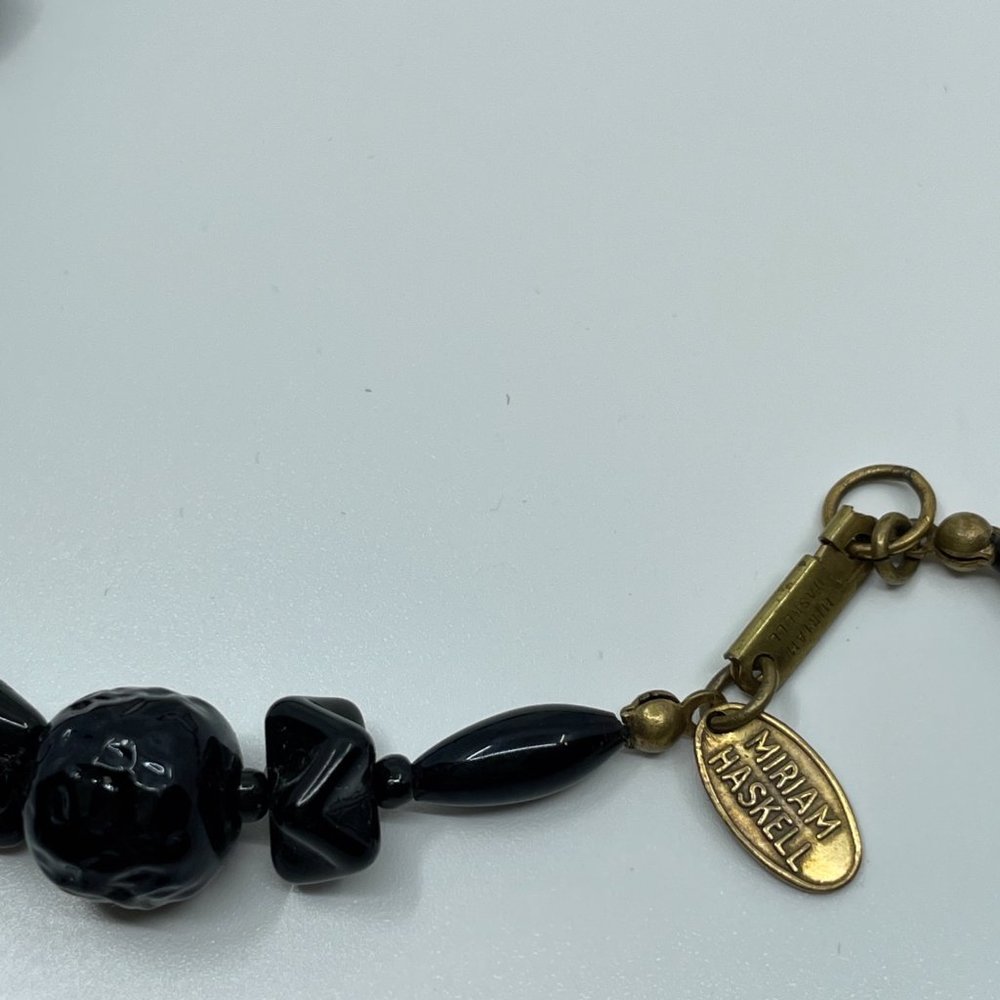 Vintage Miriam Haskell Beaded Choker Necklace Bla… - image 7